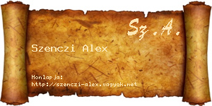 Szenczi Alex névjegykártya